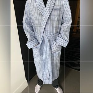 Brooks Brothers Check Light Blue Robe Sz. M